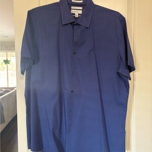 C2 by Calibrate Blue Checkered Button Down Shirt